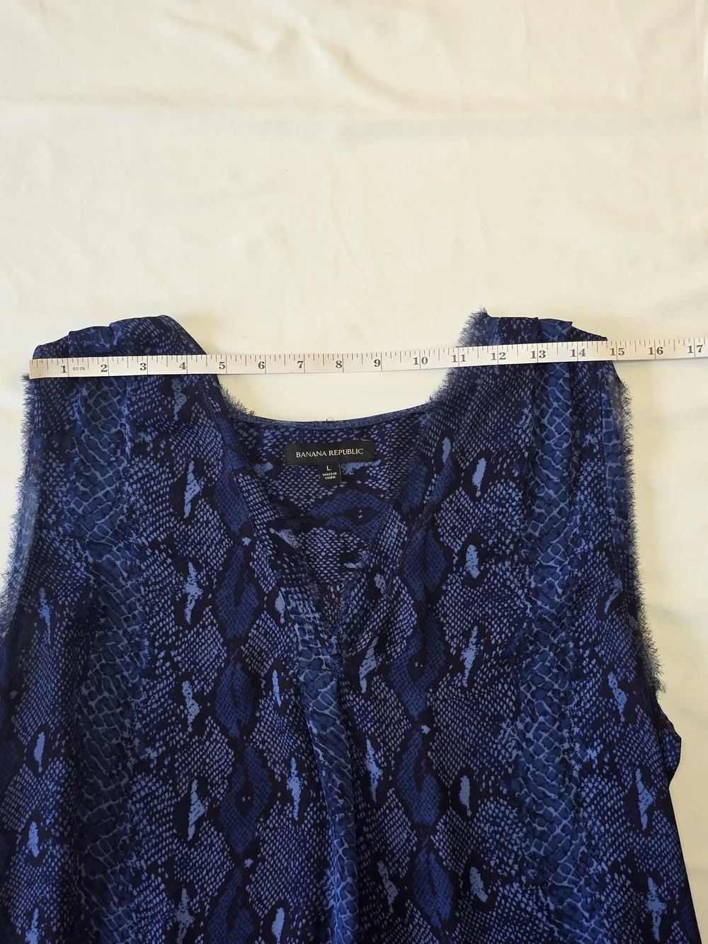 Banana Republic Navy Blue Sleeveless Snake-Print Shell